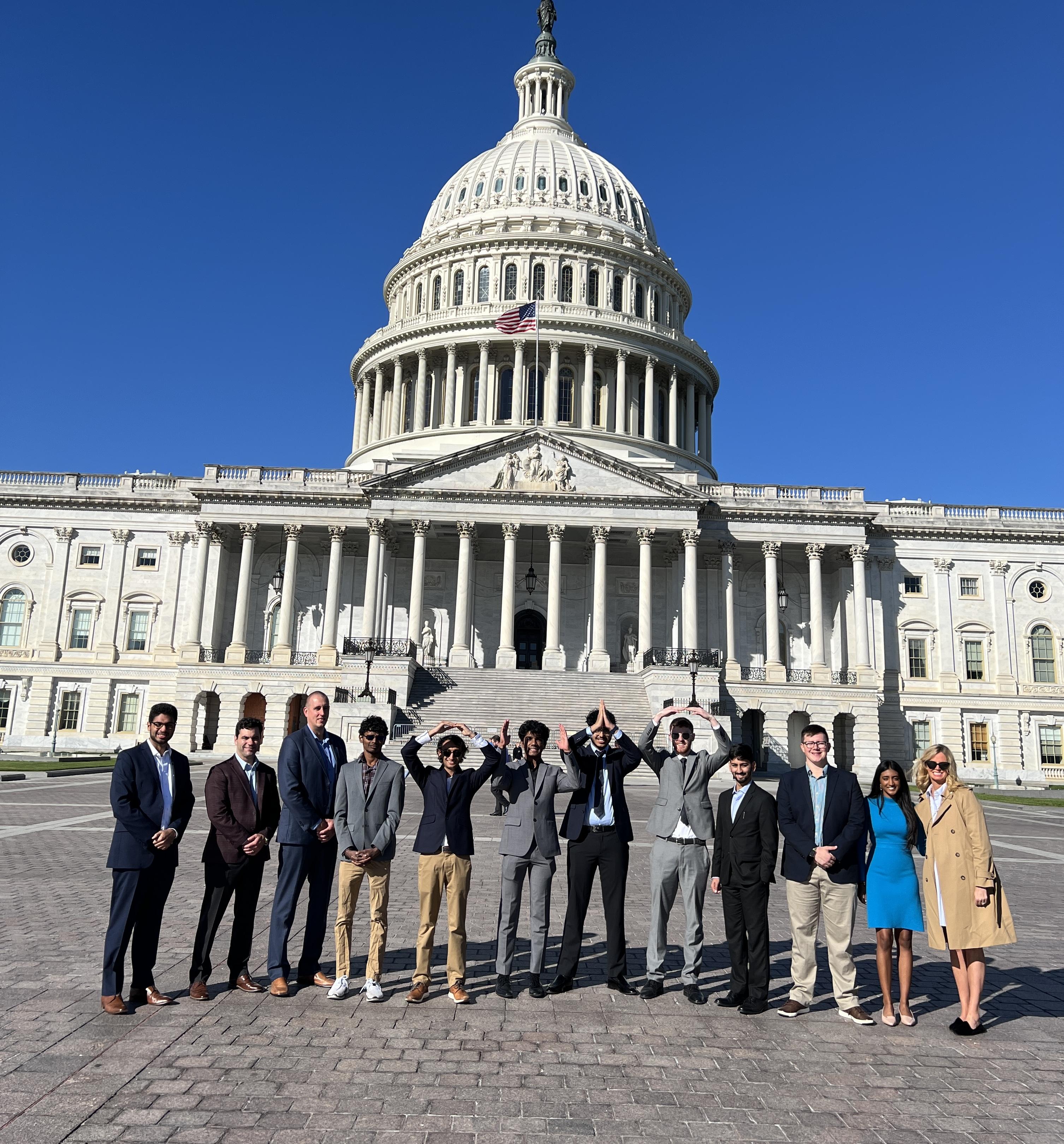 President's Buckeye Accelerator group in front of United States Capital